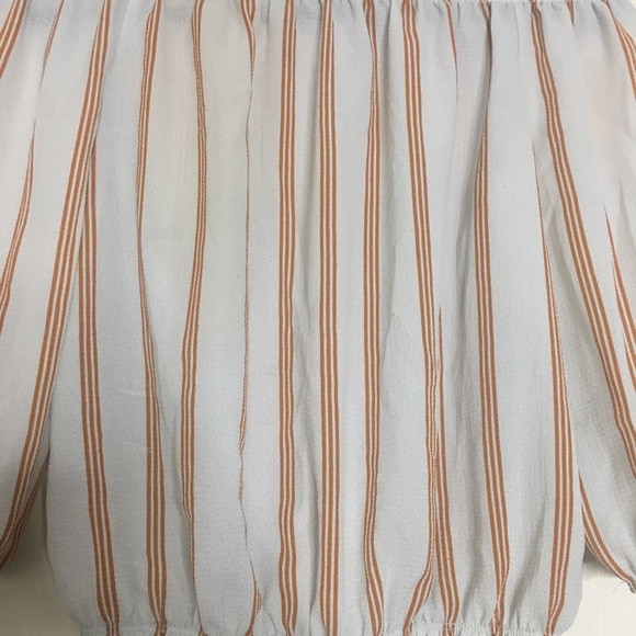 Orange Striped Off the Shoulder Top (Medium) - Picture 8 of 9
